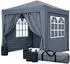 QUICK STAR Pop-Up Faltpavillon 2x2m mit 4 Seitenteilen und Fußgewichten, Smoky Grau (47657)