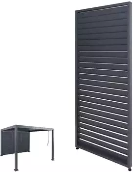 MCW Lamellenwand f&uuml;r Pergola P65, Aluminium, 220x90cm, anthrazit