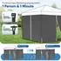 Sekey Pavillon Seitenteile 3x3m wasserdicht mit Fenster & Tür, Grau (GC3)