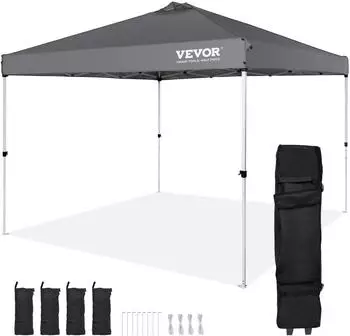 VEVOR Faltpavillon 304,8x304,8x320cm 250D Polyurethan Pop-up 6-8 Personen