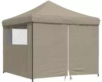 vidaXL Partyzelt Faltbar Pop-Up mit 4 Seitenteilen Taupe