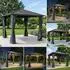 Brast Miami Pavillon Aluminium mit Stahldach 3x3m, Anthrazit, wasserdicht (Miami)