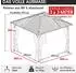 Brast Miami Pavillon Aluminium mit Stahldach 3x3m, Anthrazit, wasserdicht (Miami)
