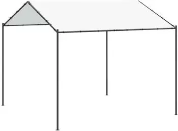 vidaXL Pavillon Wei&szlig; 4x4x2,6m Stahl Polyester