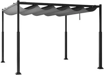 Costway Pergola mit Schiebedach 3,1 x 3,1 m (ZB33082SDDE)