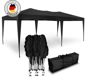 Kronenburg Faltpavillon 3x6m wasserdicht UV-Schutz 50+ schwarz (42601616510390)
