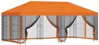 vidaXL Pavillon mit Seitenw&auml;nden 6 x 3 m Orange Polyester und Stahl
