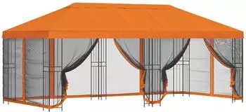 vidaXL Pavillon mit Seitenw&auml;nden 6x3m Polyester & Stahl Orange