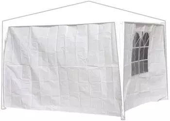Linder Exclusiv Pavillon Seitenteile 3x3m mit Fenster, wei&szlig;, PE, 2er-Set (MC3616)