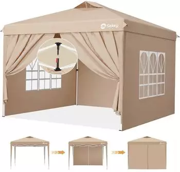 Sekey Faltpavillon 3x3m wasserdicht winterfest mit 4 Seitenteilen