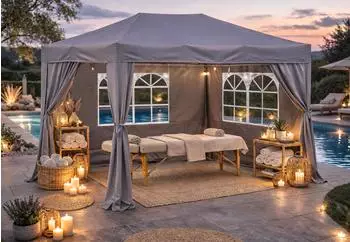 QUICK STAR Pop-Up Faltpavillon 1,5x2,9m Smoky Grau, 4 Easy-Klett Seitenteile (47642)