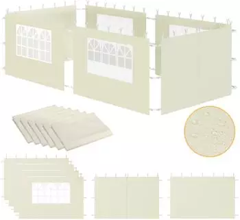 Zelsius Pavillon-Seitenw&auml;nde 3x6m mit Fenster, 6-teilig, beige, UV30 (Zelsius)