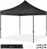 VONROC Easy-Up Faltpavillon 3x3m, wasserdicht, UV 50+, Stahlrahmen, schwarz