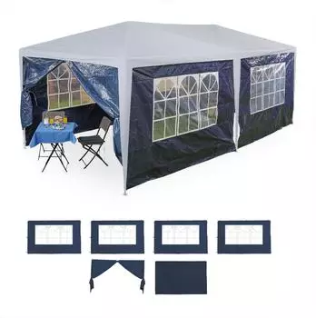 Relaxdays Pavillon Seitenteile 300x200cm Blau 6er-Set