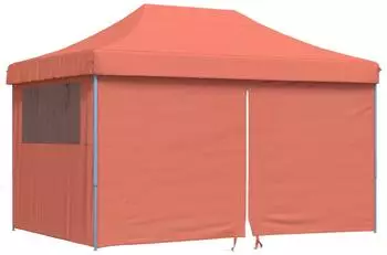 vidaXL Faltbares Pop-Up Partyzelt mit 4 Seitenteilen, Terrakottarot (4004981)