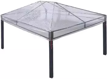 vidaXL Pavillon Ersatzbezug Transparent PVC 4x3m Doppeldach Wasserdicht