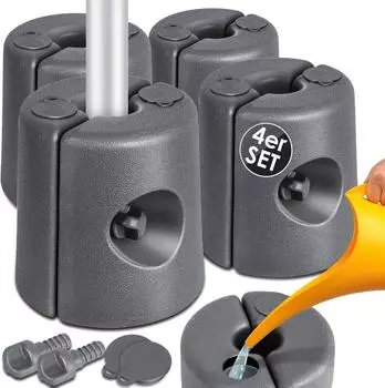 Kesser Pavillonstandf&uuml;&szlig;e 4er-Set HDPE, mit Wasser/Sand bef&uuml;llbar, Anthrazit (22960_mfn)