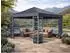 QUICK STAR Rank Pavillon 3x3m Metall Anthrazit mit 2 Seitenteilen mit Fenster (48601)
