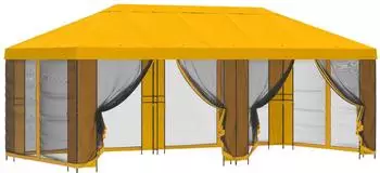 vidaXL Pavillon mit Seitenw&auml;nden 6x3m Polyester Gelb (190)