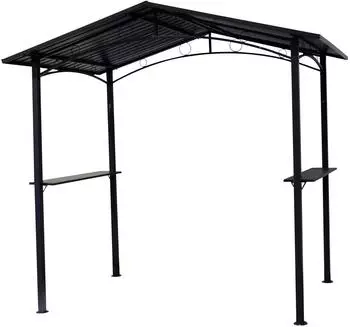DEGAMO Toulouse Grillpavillon 250x160cm Stahl dunkelgrau Metalldach (65300)