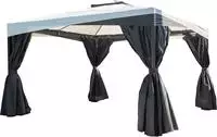 Sojag Pavillon "Malta 1014 Schwarz" 305x430x271cm, massive Konstruktion aus Aluminium
