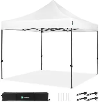 VONROC EasyUp Faltpavillon 3x3m, wasserdicht, UV 50+, wei&szlig; (PT501XX_WHITE_DE)