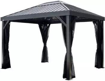 Sojag Kiruna 1012 Metall-Gartenpavillon mit Moskitonetz, 3x3,5m