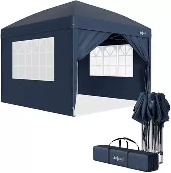 Zelsius Faltpavillon 3x3m mit Seitenw&auml;nden, blau, UV30