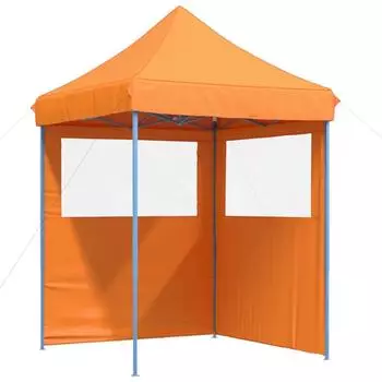 vidaXL Faltbares Pop-Up-Partyzelt mit 2 Seitenteilen, orange (4004993)