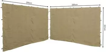 QUICK STAR Pavillon Roma Seitenwand 294x201cm, sand, 2er-Set (48121)