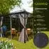 Garmio Pavillon Rom 3x3m Polycarbonat-Dach, Moskitonetz, anthrazit (Rom)