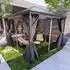 Garmio Pavillon Rom 3x3m Polycarbonat-Dach, Moskitonetz, anthrazit (Rom)