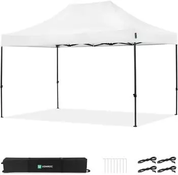 VONROC Partyzelt Easy-Up 3x4,5m wasserdicht UV 50+ wei&szlig; (PT502XX_WHITE)