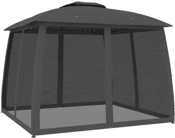 vidaXL Pavillon mit Doppeldach & Netzwänden, Stahl, anthrazit, 2,93x2,93m (368449)