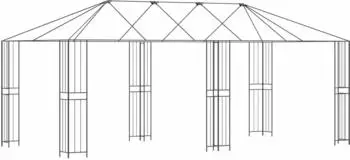 vidaXL Gazebo-Gestell 6x3m, Stahl, schwarz
