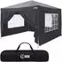 ECD Germany Pop-Up Faltpavillon 3x3m wasserdicht UV-Schutz 50+, anthrazit, 4 Seitenwände