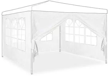Relaxdays Pavillon-Seitenwand mit Fenster, 300x200cm, 4er Set, wasserdicht (10035874_0)