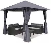 Sekey Pavillon 3x3 Gartenpavillon Terrassenpavillon 4 abnehmbar Seitenteile &