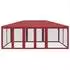 vidaXL Partyzelt 10 Mesh-Seitenteile rot 6x4m HDPE (4010070)