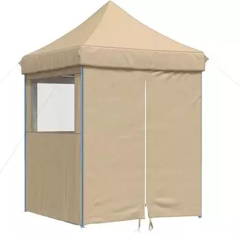 vidaXL Faltbares Partyzelt Pop-Up mit 4 Seitenteilen, beige (4004999)