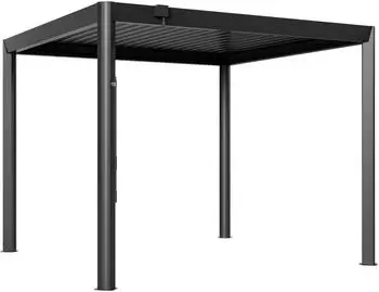 GFP - Garten- & Freizeit-Profi Luma Pergola 3,5x3m Aluminium-Rahmen, Stahl-Lamellendach, anthrazit (GFPV01119)
