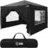 ECD Germany Pop-Up Faltpavillon 3x3m wasserdicht UV-Schutz 50+ mit 4 Seitenwänden, schwarz