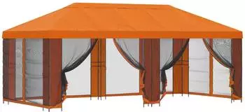 vidaXL Pavillon mit Seitenw&auml;nden 6x3m, orange, Polyester und Stahl