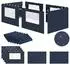Zelsius Pavillon-Seitenteile 3x6m mit Fenster, 6-teilig, blau, UV30