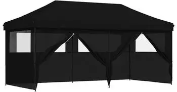vidaXL Party-Zelt 292x580x315cm, Oxford-Stoff, schwarz
