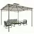 Outsunny Gartenpavillon 3x3m Doppeldach wasserabweisend UV50+