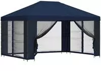 vidaXL Garten Pavillon mit Seitenw&auml;nden 4 x 3 m Blau