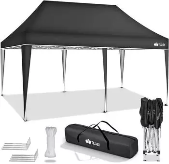 tillvex Pop-Up Faltpavillon 3x6m wasserdicht, UV 50+, anthrazit (TVGP-019)
