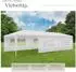 TecTake Pavillon Miramas 9x3m, 8 Seitenteile, wasserdicht, weiß