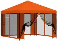 vidaXL Garten Pavillon mit Seitenw&auml;nden 3 x 3 m Orange